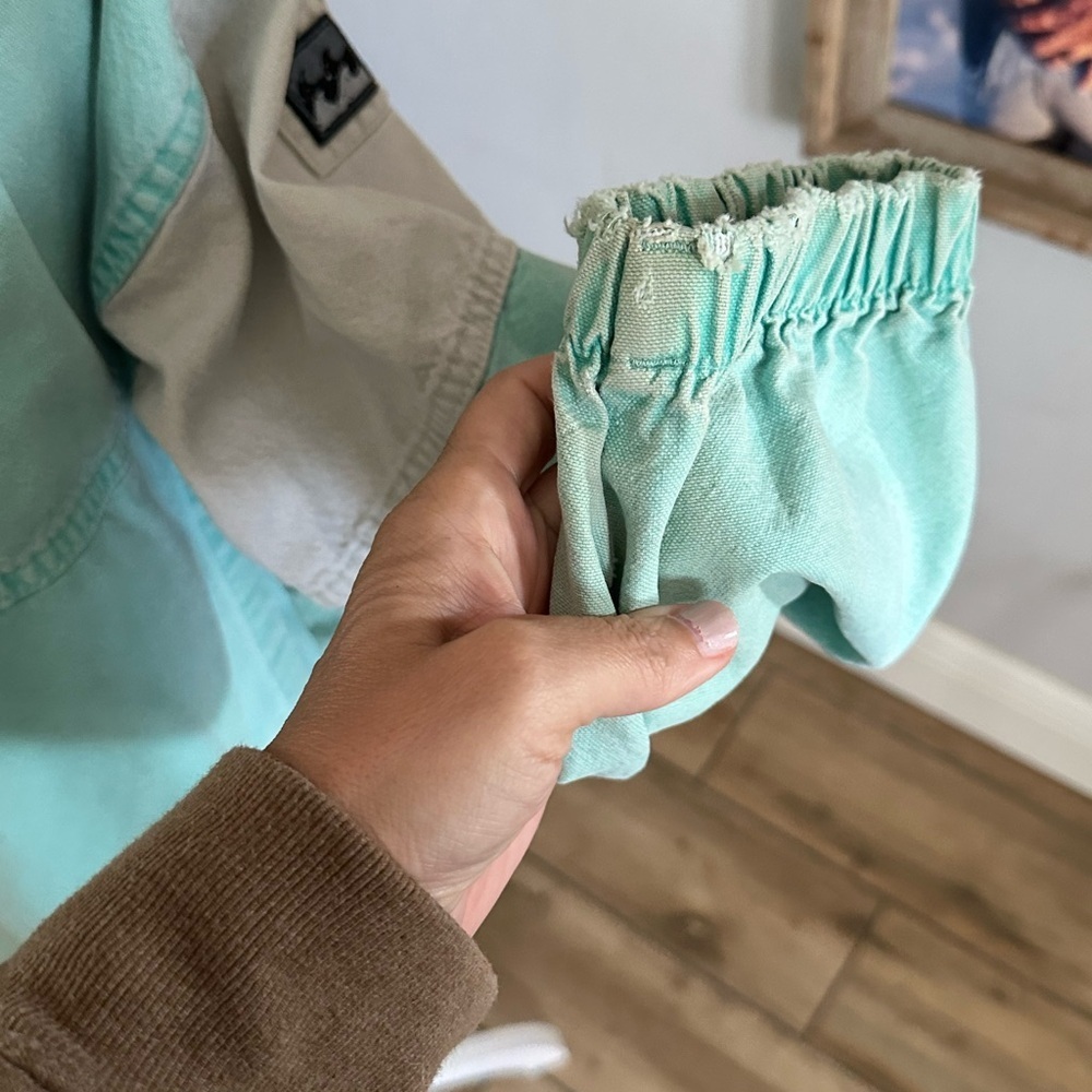 Billabong 90’s Canvas Mint Green and Cream Retro Bomber Jacket - Picture 7 of 7